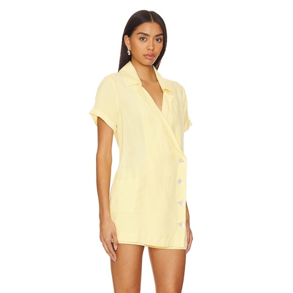 Show Me Your MuMu x Revolve | Butter Yellow Blazer Bicoastal Romper Small - Picture 2 of 5
